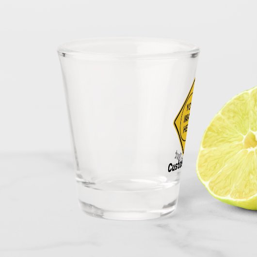 Aangepaste waarschuwing Diamond Sign Shot Glas (Links)