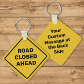 Aangepaste waarschuwing Diamond Sign Sleutelhanger