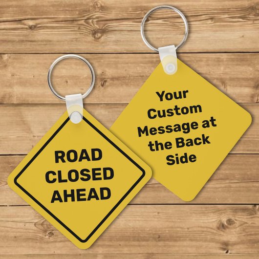 Aangepaste waarschuwing Diamond Sign Sleutelhanger