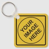 Aangepaste waarschuwing Diamond Sign Sleutelhanger (Voorkant)