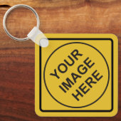 Aangepaste waarschuwing Diamond Sign Sleutelhanger (Voorkant)