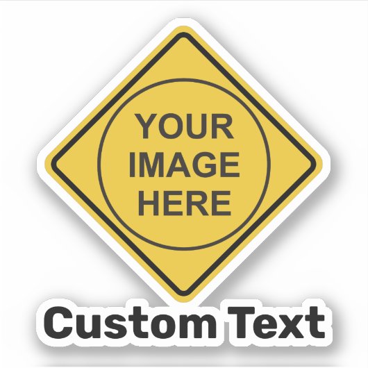 Aangepaste waarschuwing Diamond Sign Sticker (Voorkant)