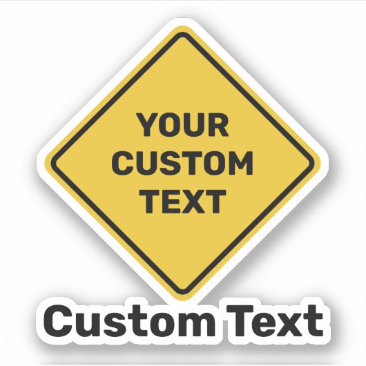 Aangepaste waarschuwing Diamond Sign Sticker (Voorkant)