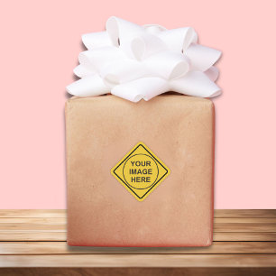 Aangepaste waarschuwing Diamond Sign Vierkante Sticker