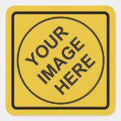 Aangepaste waarschuwing Diamond Sign Vierkante Sticker (Voorkant)