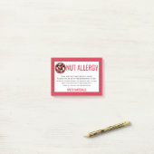 Aangepaste Waarschuwing Pinda Boomnoot Allergie Re Post-it® Notes (Op bureau)