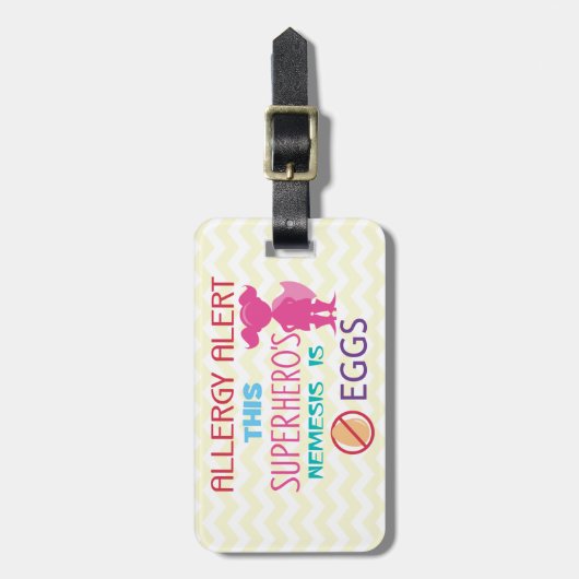 Aangepaste waarschuwing voor eiergiesuperheld bagagelabel (Voorkant verticaal)