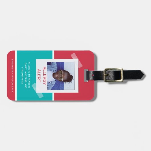 Aangepaste waarschuwing voor Kinder voedingsallerg Bagagelabel (Voorkant horizontaal)