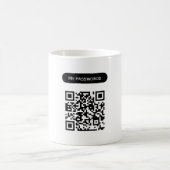 Aangepaste wachtwoorden voor qr-codes scannen op e koffiemok (Center)