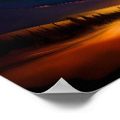 Aangepaste Wall Art Waterverf Sunset Mountain Trai Poster (Hoek)