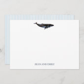 Aangepaste walvis schilderij Nautisch Briefpapier Bedankkaart (Voorkant / Achterkant)