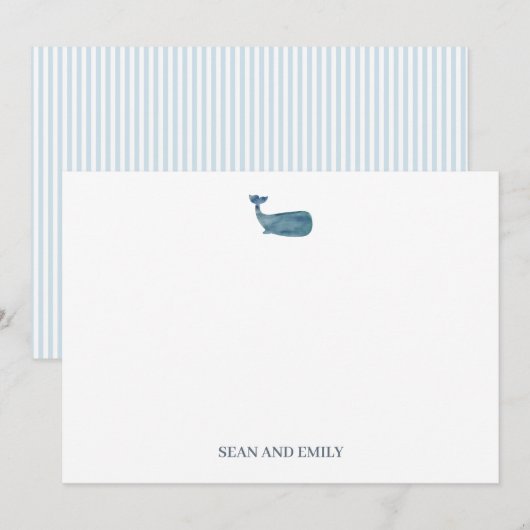 Aangepaste walvis schilderij Nautisch Briefpapier Bedankkaart (Voorkant / Achterkant)