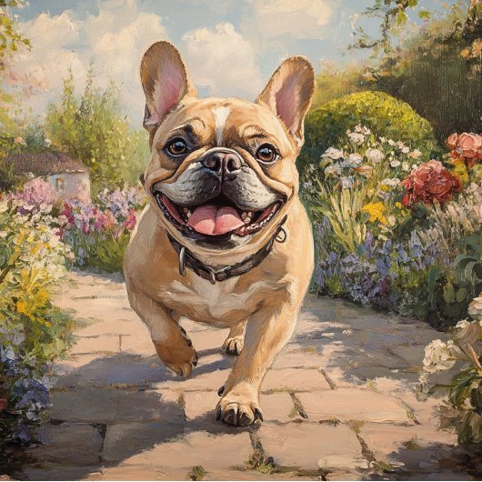 Aangepaste Wandelende Franse Bulldog Begroeting Kaart
