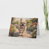 Aangepaste Wandelende Franse Bulldog Begroeting Kaart (Voorkant)