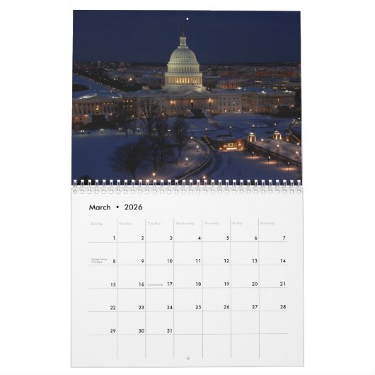 Aangepaste wandkalender - Wereldsteden Kalender (Mar 2026)