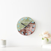 Aangepaste wandklok Baby Stats (Huis)