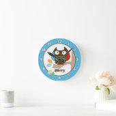 Aangepaste wandklok bij bomen in Topjes - blauw (Huis)