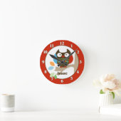 Aangepaste wandklok in Topjes met bomen - Rood (Huis)