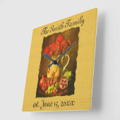 Aangepaste  wandklok met fruit en bloemen (Hoek)