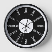 Aangepaste wandklok met plaatsnamen (Voorkant)