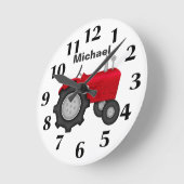 Aangepaste wandklok van de rode trekker (Hoek)