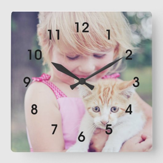 Aangepaste wandklok (voeg je eigen foto toe) (Voorkant)