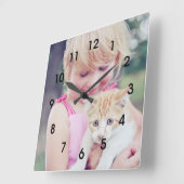 Aangepaste wandklok (voeg je eigen foto toe) (Hoek)