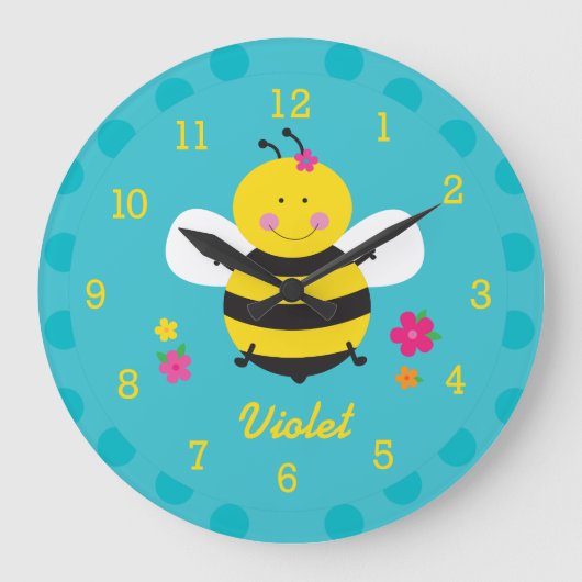 Aangepaste wandklok voor Cute Bee (Voorkant)