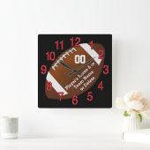 Aangepaste wandklok voor Football, Jouw tekst, KLE (Huis)