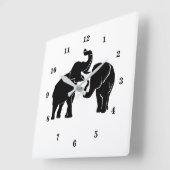 Aangepaste wandklok voor kleuren - Elephants-reeks (Hoek)