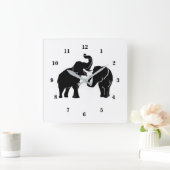 Aangepaste wandklok voor kleuren - Elephants-reeks (Huis)