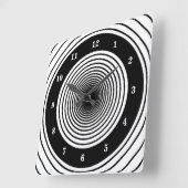 Aangepaste wandklok voor kleuren met cirkels zwart (Hoek)