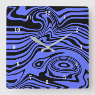 Aangepaste wandklok voor kleuren met golven - blau