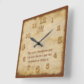 Aangepaste wandklokken UW MONOGRAM en TEKST (Hoek)