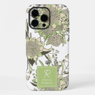 Aangepaste Waratah & Gumnut Eucalyptus iPhone 16 Pro Max Hoesje