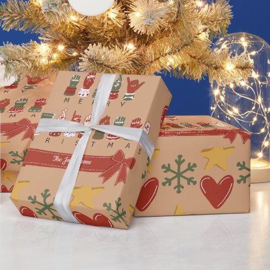 Aangepaste warme ASL vrolijk kerstfeest Cadeaupapier (Feestdagen)