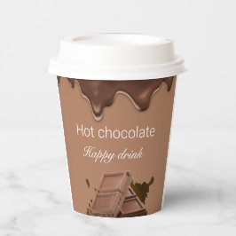 Aangepaste warme chocolademelk Happy drank bruin Papieren Bekers
