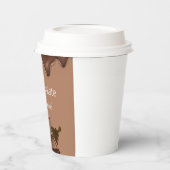 Aangepaste warme chocolademelk Happy drink bruin Papieren Bekers (Links)