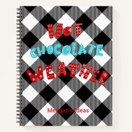 Aangepaste warme chocolademelk weer Buffalo Plaid Notitieboek