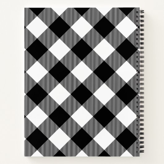 Aangepaste warme chocolademelk weer Buffalo Plaid Notitieboek (Achterkant)