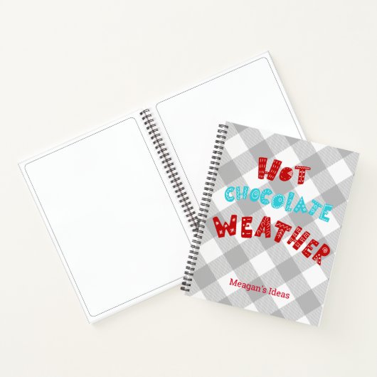 Aangepaste warme chocolademelk weer Buffalo Plaid Notitieboek (Binnen)