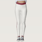 Aangepaste warme neutrale diepe wijn gestreepte vr leggings (Voorkant)