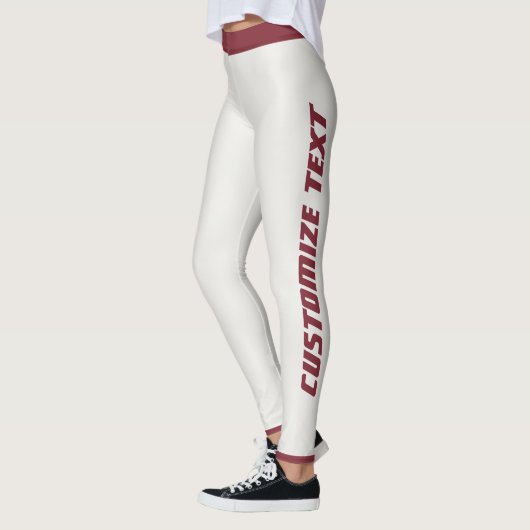Aangepaste warme neutrale diepe wijn gestreepte vr leggings (Links)