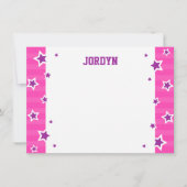 Aangepaste, warme roze en paarse platte briefkaart (Voorkant)