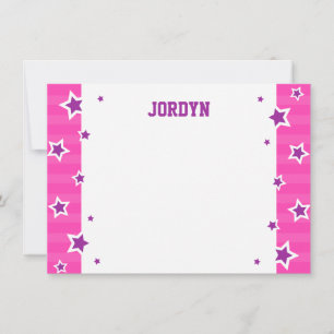 Aangepaste, warme roze en paarse platte briefkaart