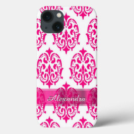 Aangepaste  warme roze en witte vocht Case-Mate iPhone case