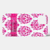 Aangepaste  warme roze en witte vocht Case-Mate iPhone case (Achterkant (horizontaal))