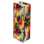 Aangepaste Warme Tonen Pine en Bessen Gift Bag Wijn Cadeautas (Voorkant Gekanteld)