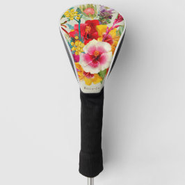 Aangepaste warme tropische bloemen golfheadcover