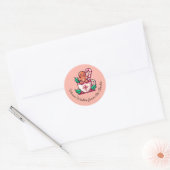 Aangepaste warme wensen vakantie gingerbread koekj ronde sticker (Envelop)